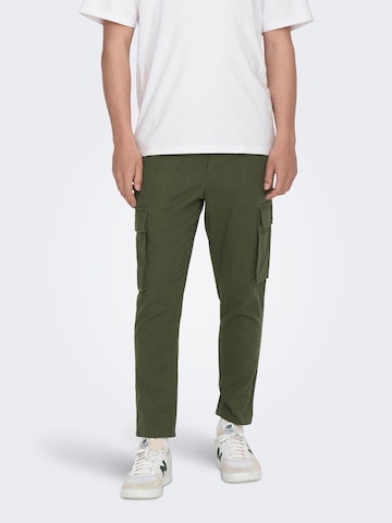 Tapered Pantaloni 'Linus' di Only & Sons in verde: frontale