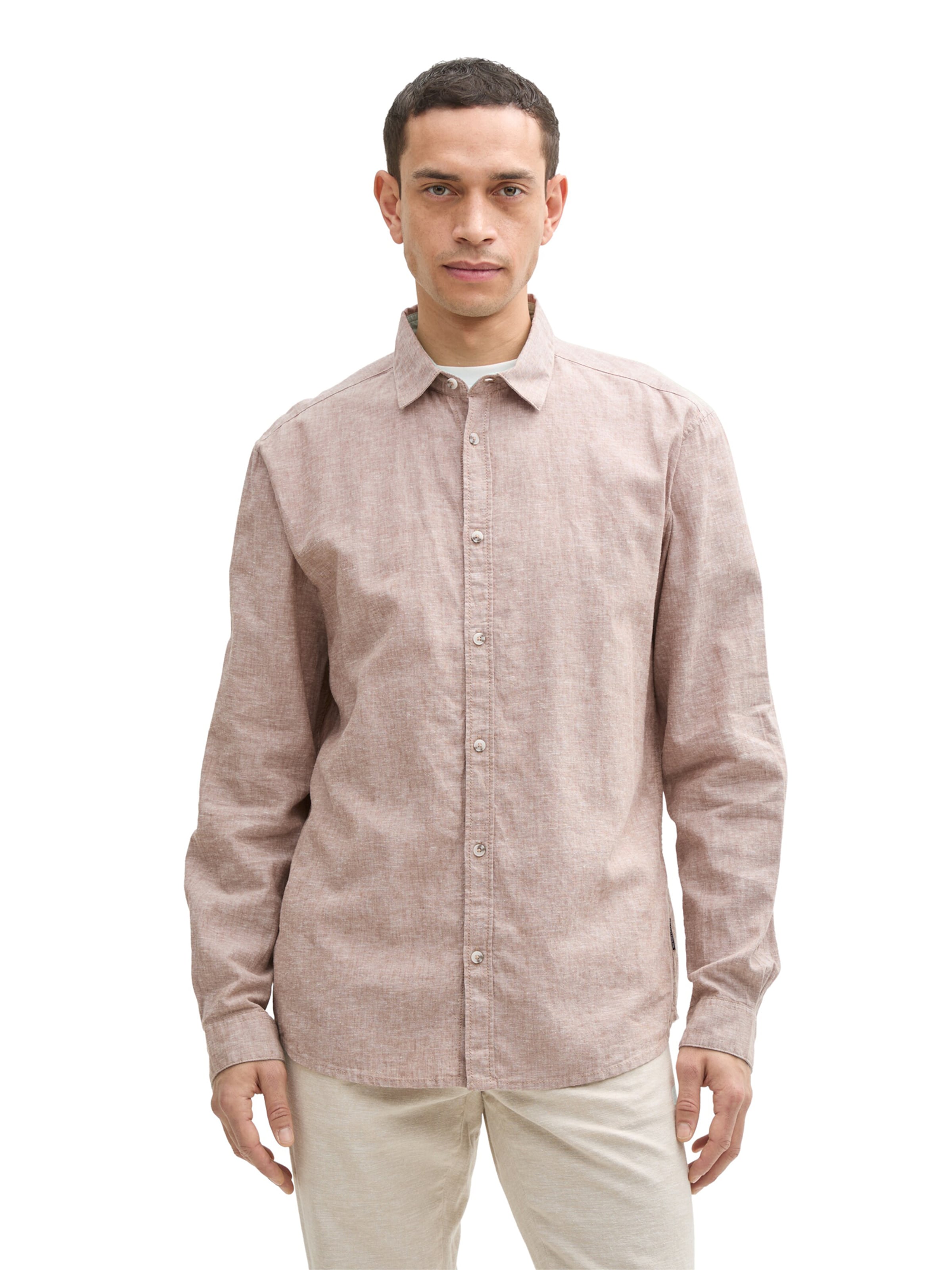 TOM TAILOR Regular fit Πουκάμισο σε καφέ: μπροστά