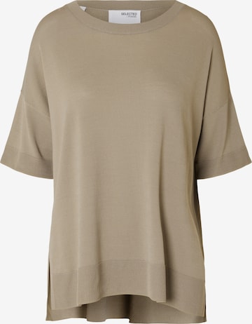 T-shirt 'Wille' SELECTED FEMME en gris : devant