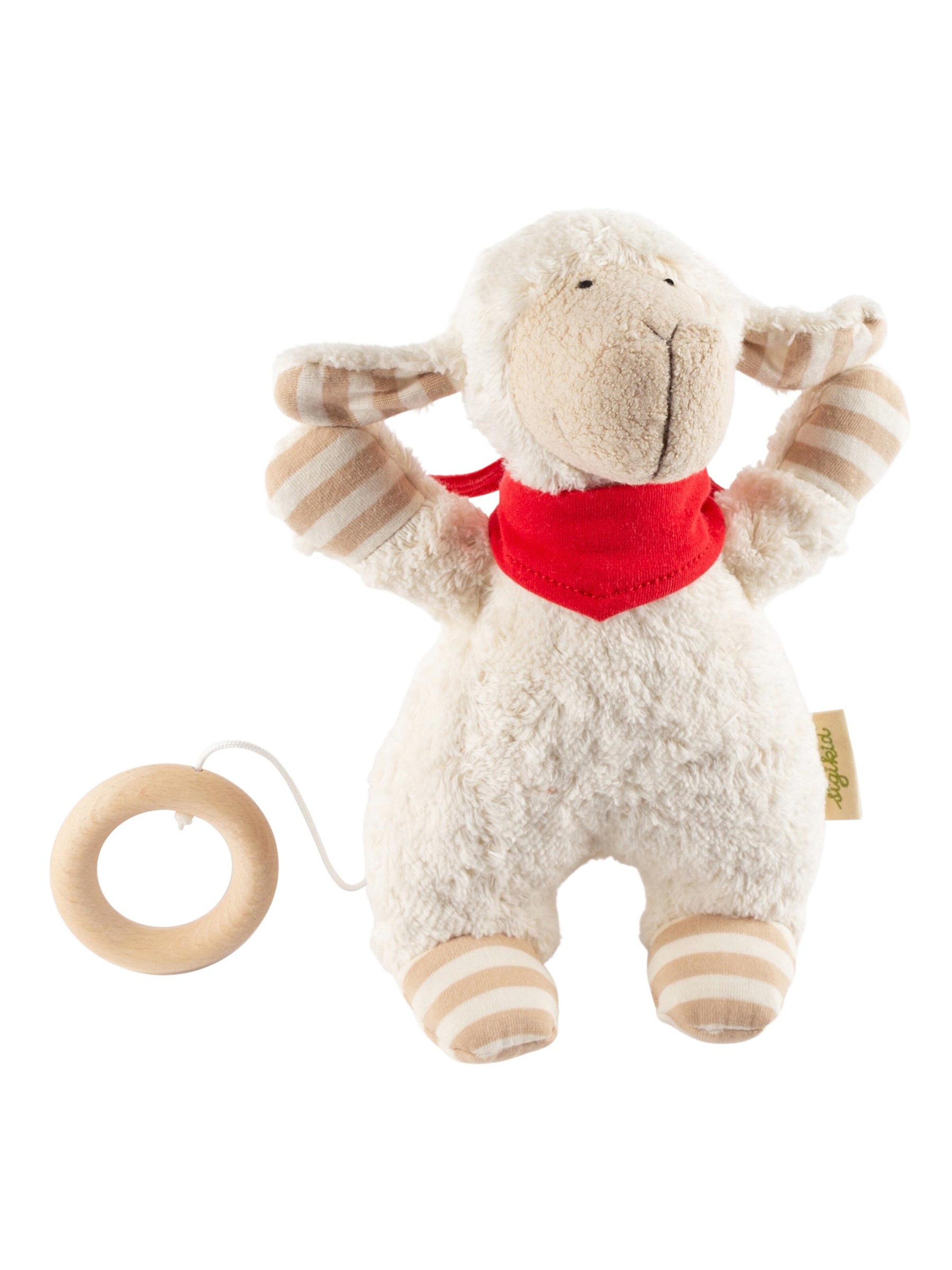 SIGIKID Kuscheltiere 'Spieluhr Natural Stripes Green'‌‌‌ in Weiß: Vorderseite