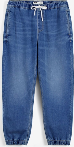 Tapered Jeans de la Bershka pe albastru: față