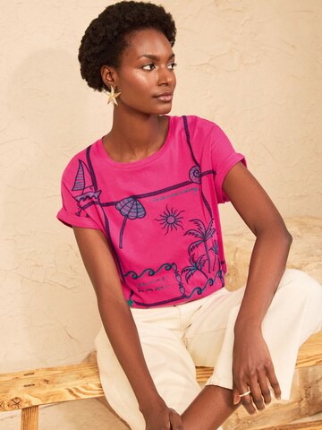 love & roses T-shirt i rosa