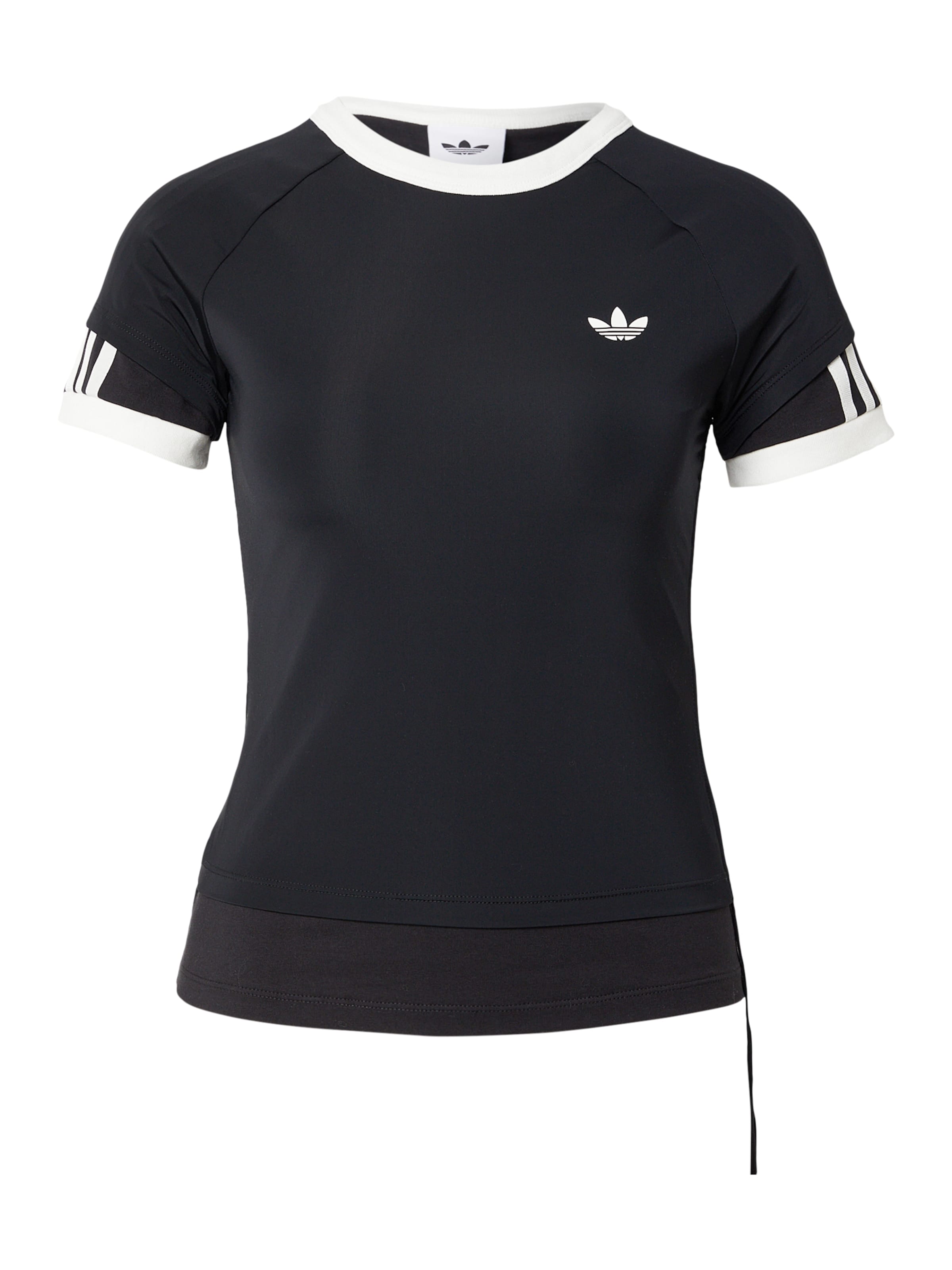 ADIDAS ORIGINALS Μπλουζάκι 'LAYERED CALITEE' σε μαύρο: μπροστά