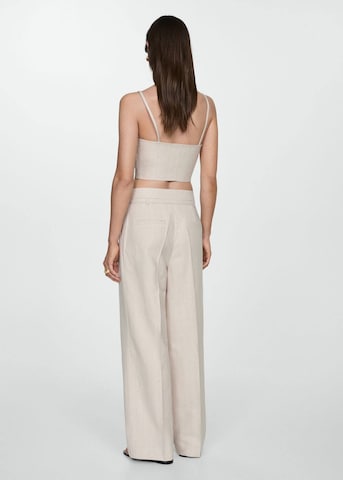 MANGO Wide Leg Suorat housut 'Gina' värissä beige