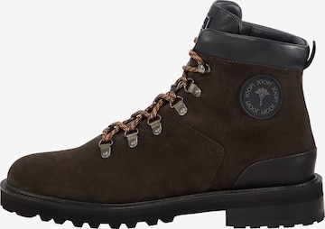JOOP! Lace-Up Boots 'Velluto Mario' in Brown: front
