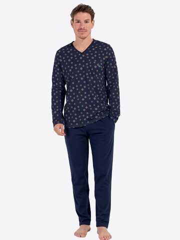 HOM Pyjama lang ' Mandala ' in Blauw: voorkant