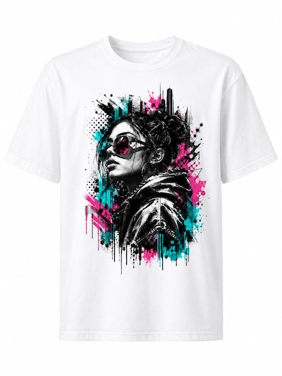 Printdistrict.dk T-shirt 'Digital Silence' i S i vit, Produktvy