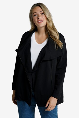 Ulla Popken Sweatjacke '799073' (GOTS) in Schwarz: predná strana