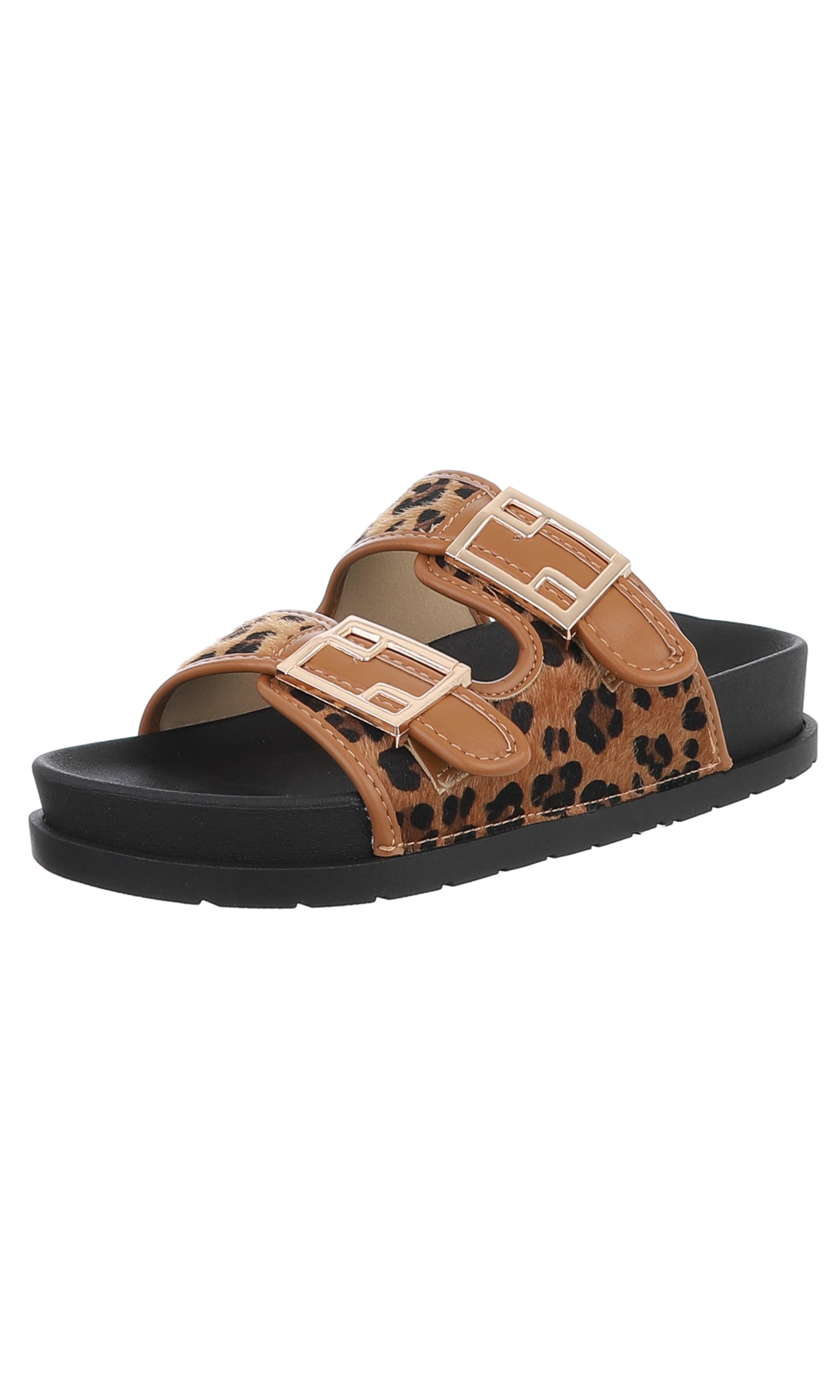 Ital-Design Pantolette in Braun: Vorderseite