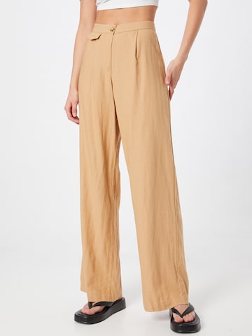 Wide leg Pantaloni de la 24COLOURS pe bej: față