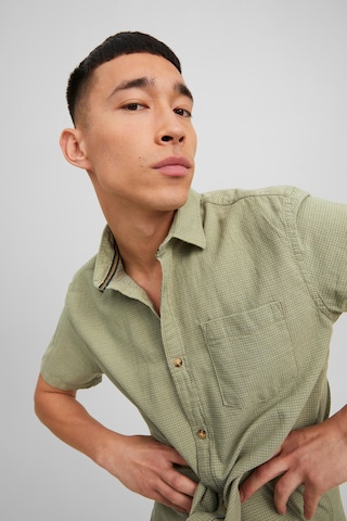 JACK & JONES Regular fit Button Up Shirt 'Abel' in Green