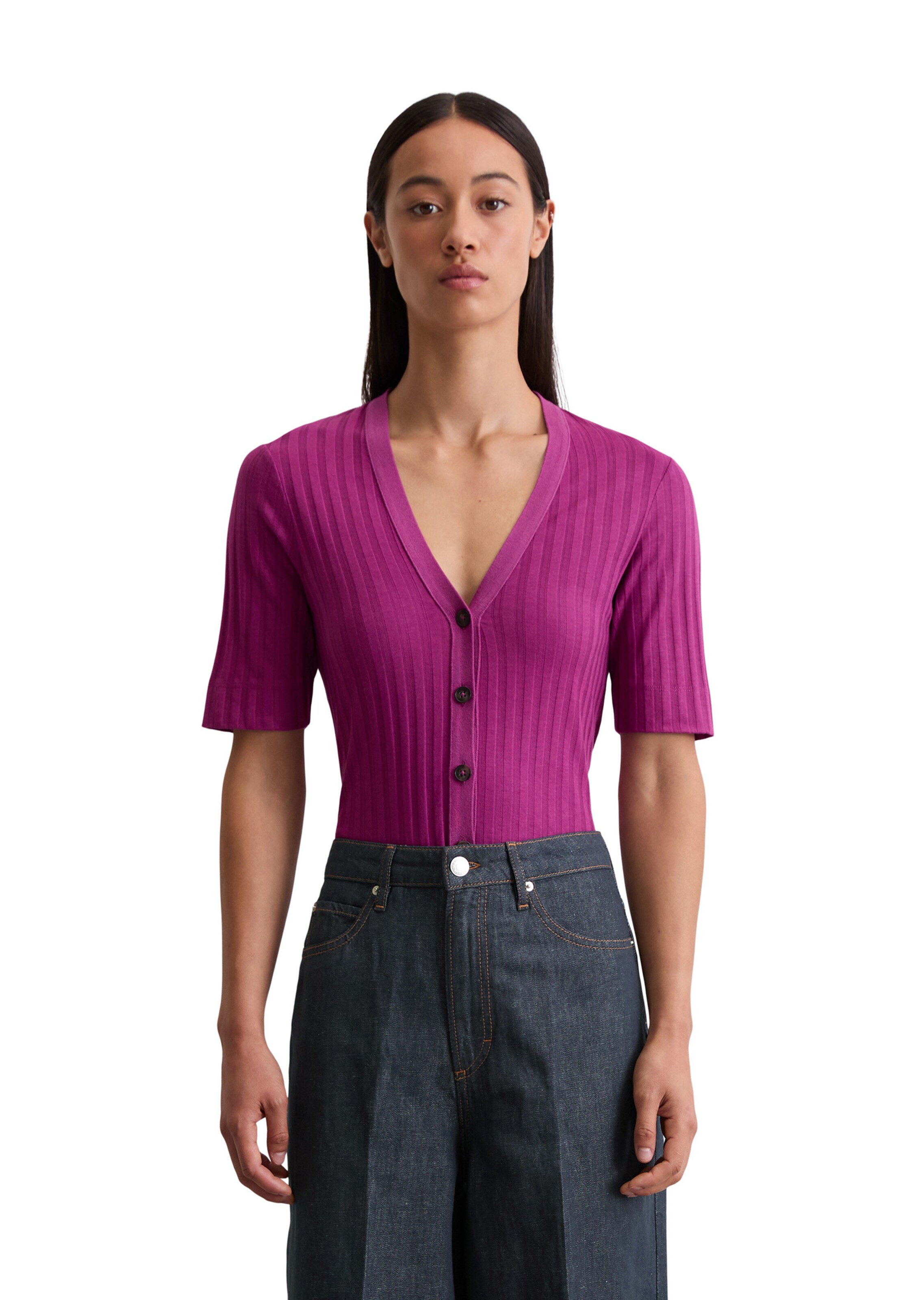 Cardigan Marc O'Polo en violet : devant