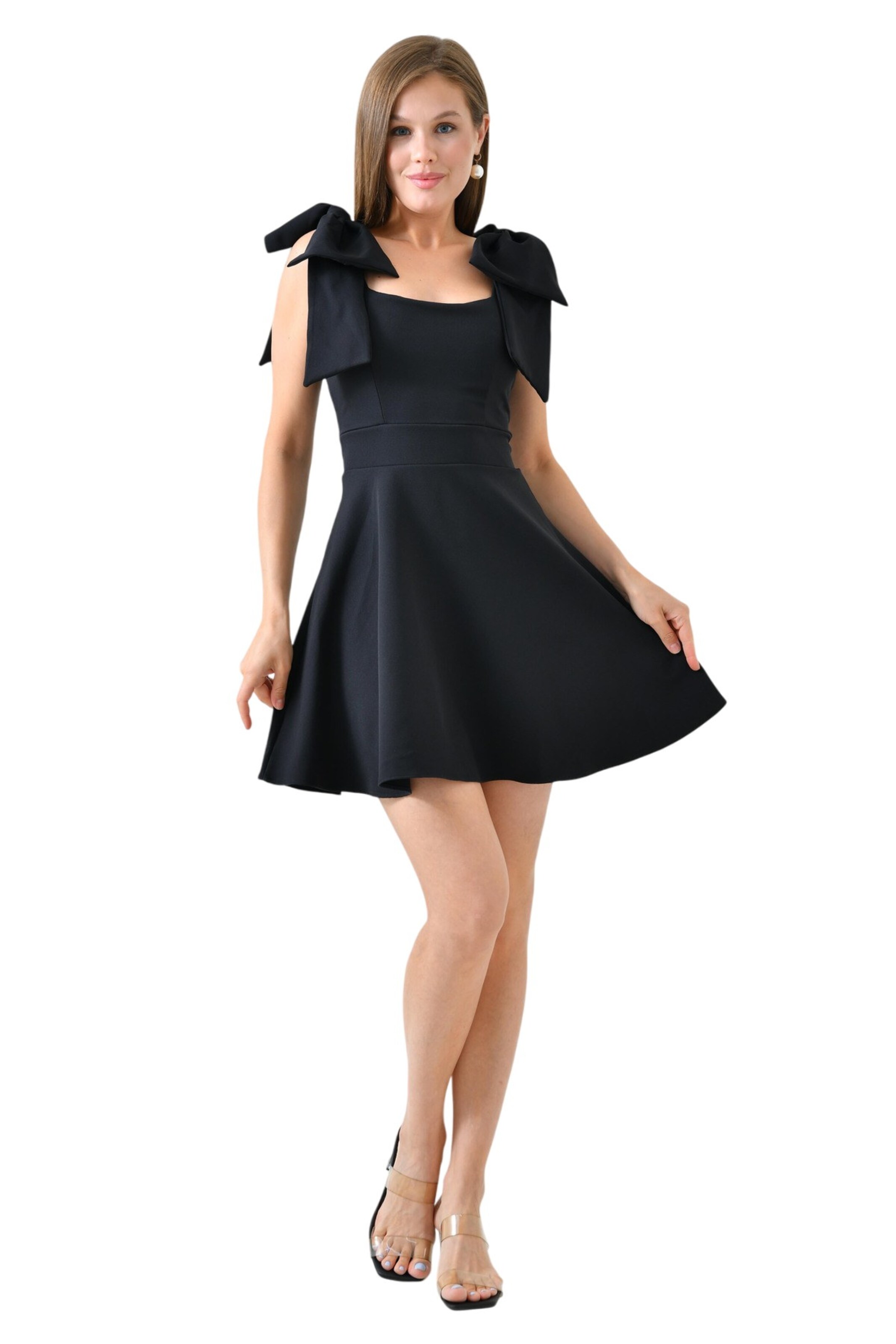 Robe de cocktail WOMAN VISION en noir : devant