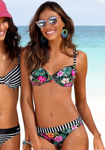 VENICE BEACH Push-up Bikini top in Black: front