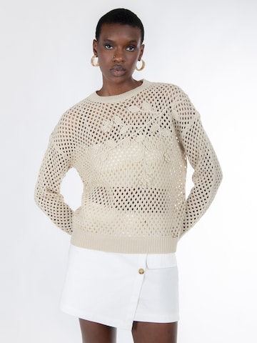 bēšs Influencer Džemperis: no priekšpuses