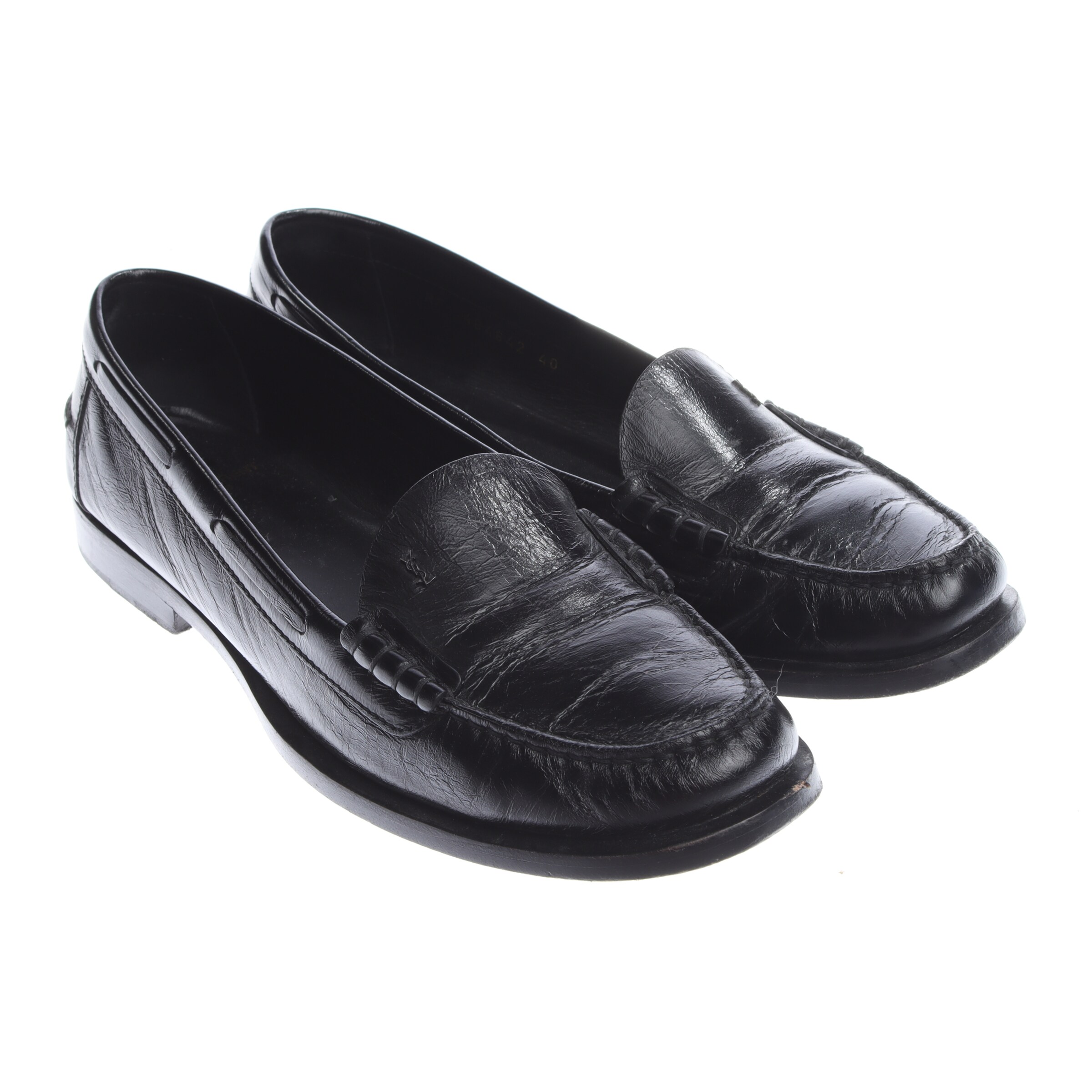 Saint Laurent Flats & Loafers in 40 in Black: front