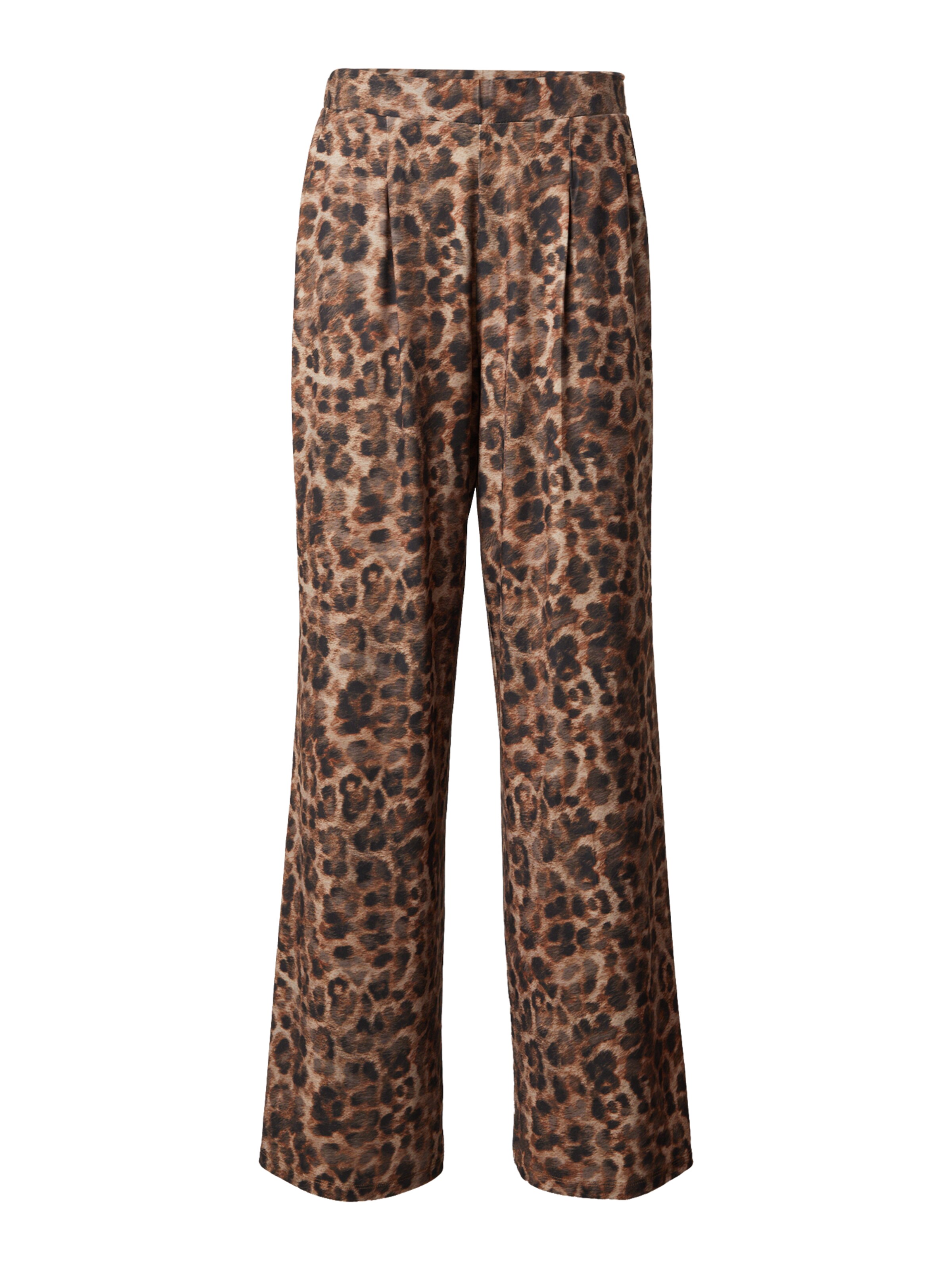 OUI Wide leg Broek in Bruin: voorkant