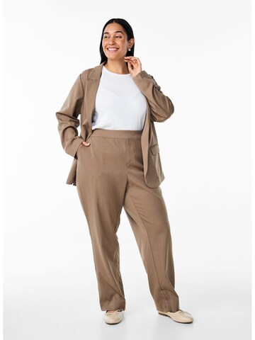 Zizzi Regular Trousers 'Evina' in Brown