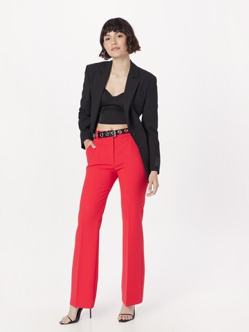 HUGO Regular Trousers with creases 'Hovani' in Red