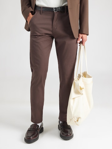 Lindbergh Slim fit Chino Pants 'Classic' in Brown: front