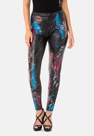 CIPO & BAXX Skinny Treggings in Schwarz: predná strana