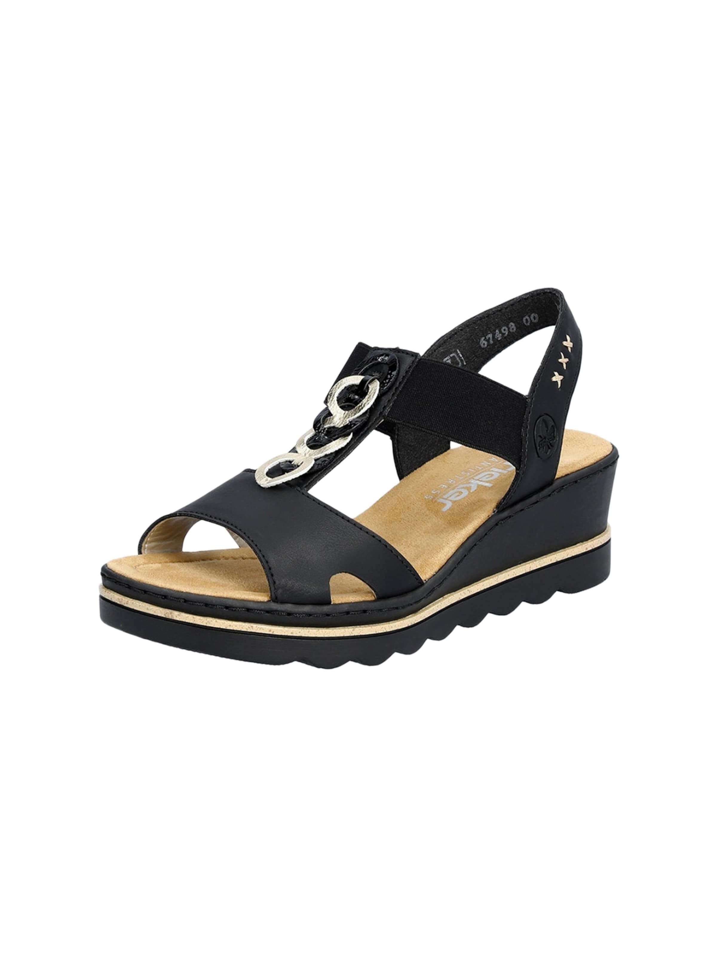 Sandales Rieker en noir : devant