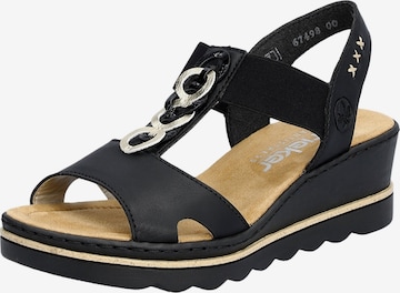 Sandales Rieker en noir : devant