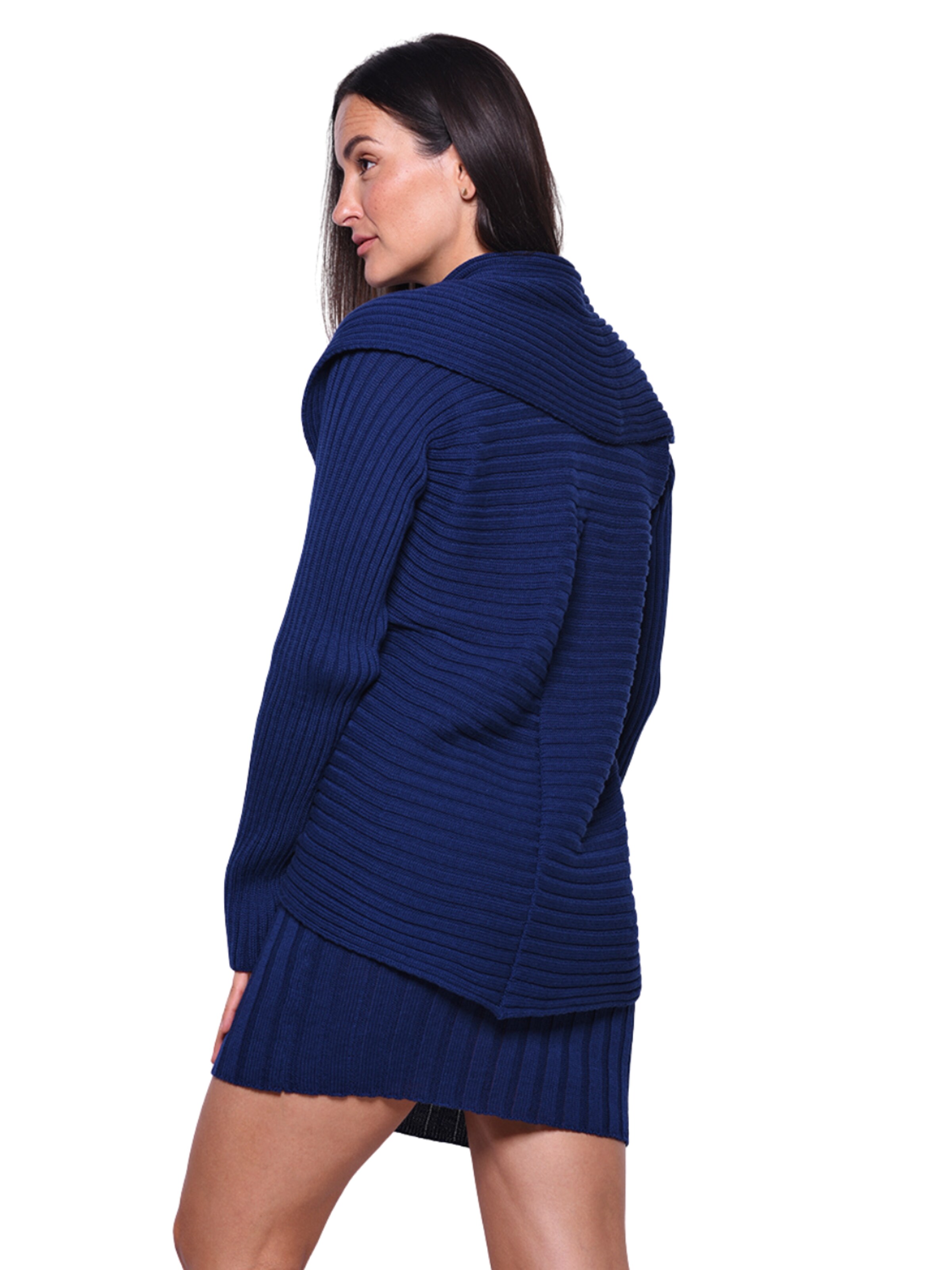 Süel knitwear - Cárdigan 'Round ribbed' en azul