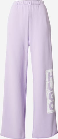 HUGO Red Wide leg Trousers 'Nasuede' in Purple: front