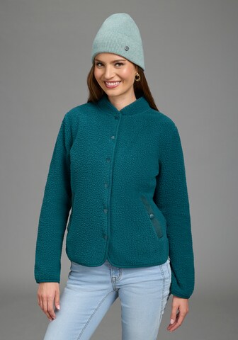 POLARINO Fleecejacke in Grün: Vorderseite