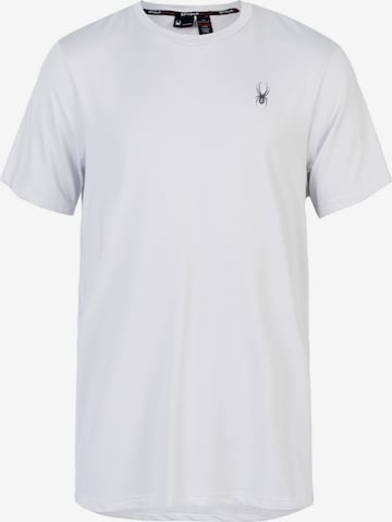 T-Shirt fonctionnel Spyder en blanc : devant