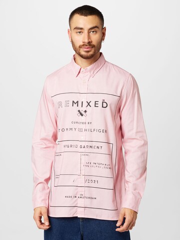 Tommy Remixed Regular fit Overhemd in Roze: voorkant