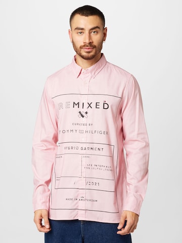 Tommy Remixed Regular fit Overhemd in Roze: voorkant