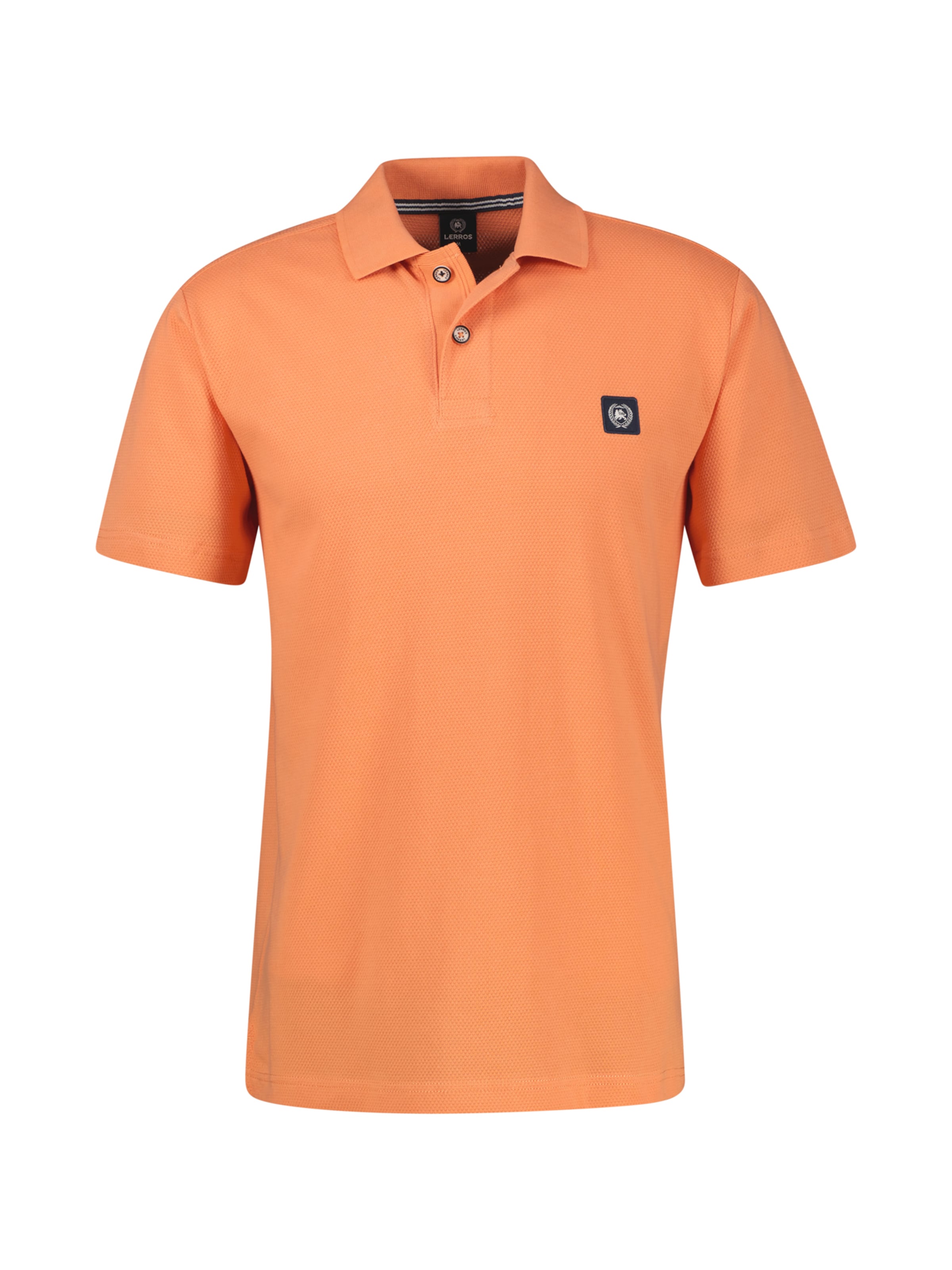 LERROS Maskulines Poloshirt aus Baumwolle mit griffiger Struktur in Orange: Vorderseite
