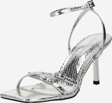 TOPSHOP Sandals 'Frankie' in Silver: front