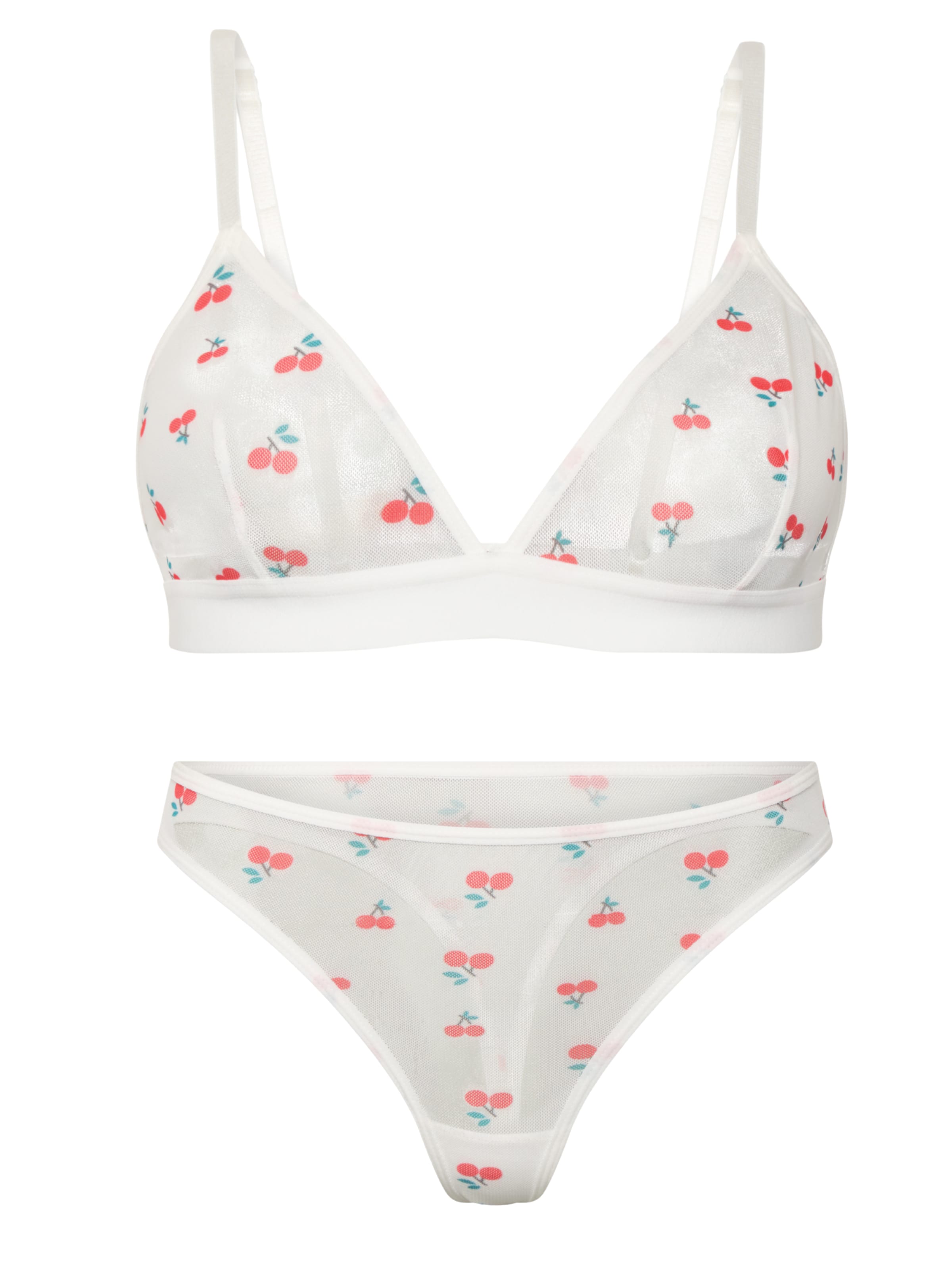 Orchibelle Triangle Underwear Sets in White: front