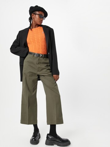 Wide leg Pantaloni con piega frontale di Polo Ralph Lauren in verde