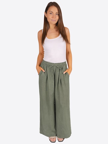 Wide Leg Pantalon 'Perla' Seasons of April en vert