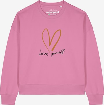Sweat-shirt 'Self love ' Watapparel en rose : devant