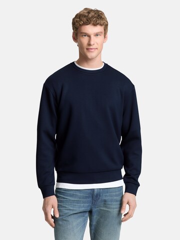 TOM TAILOR DENIM Sweatshirt 'Basic Scuba' in Blue: front