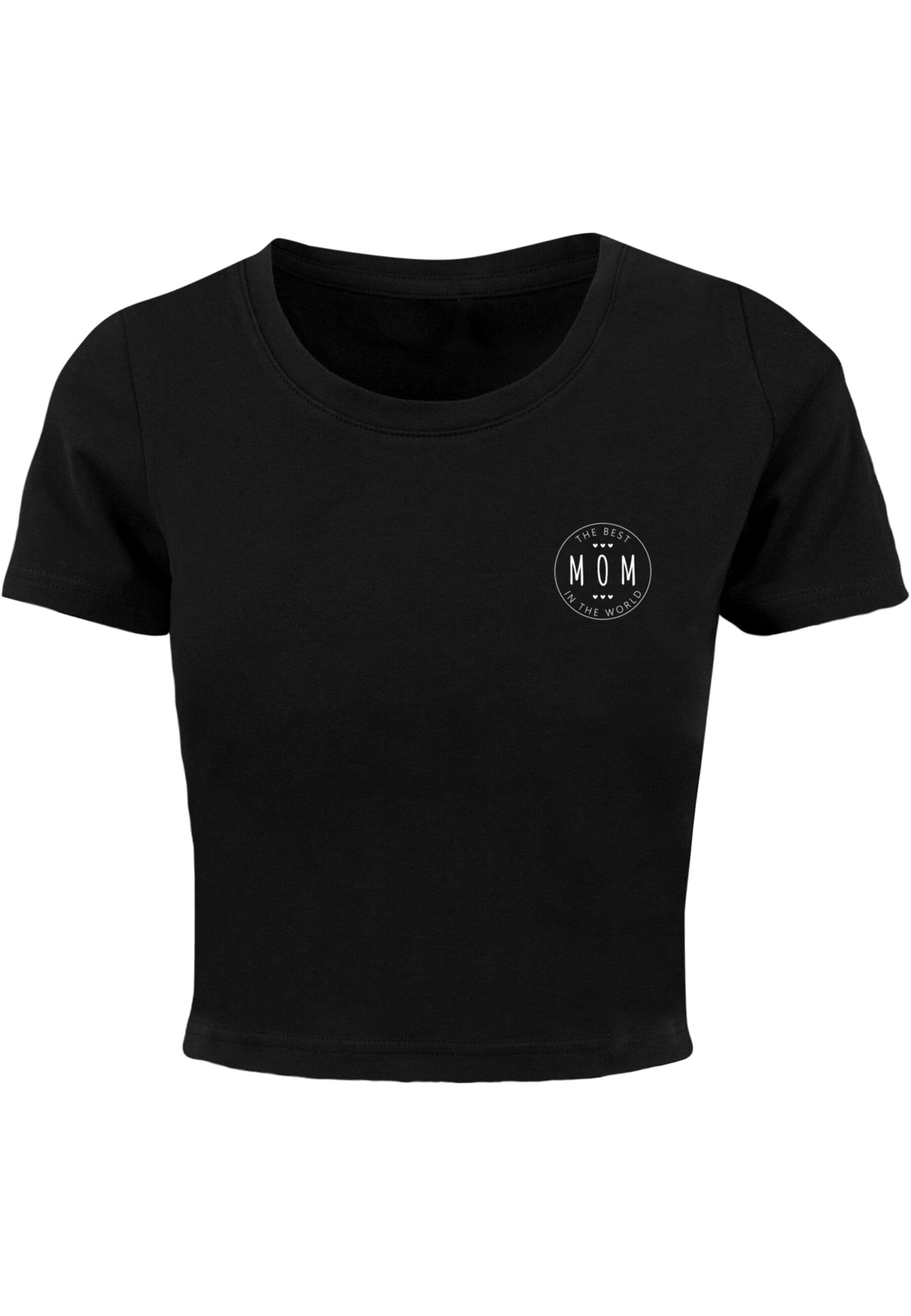 Merchcode Shirt 'Mothers Day - The best mom' in Zwart: voorkant