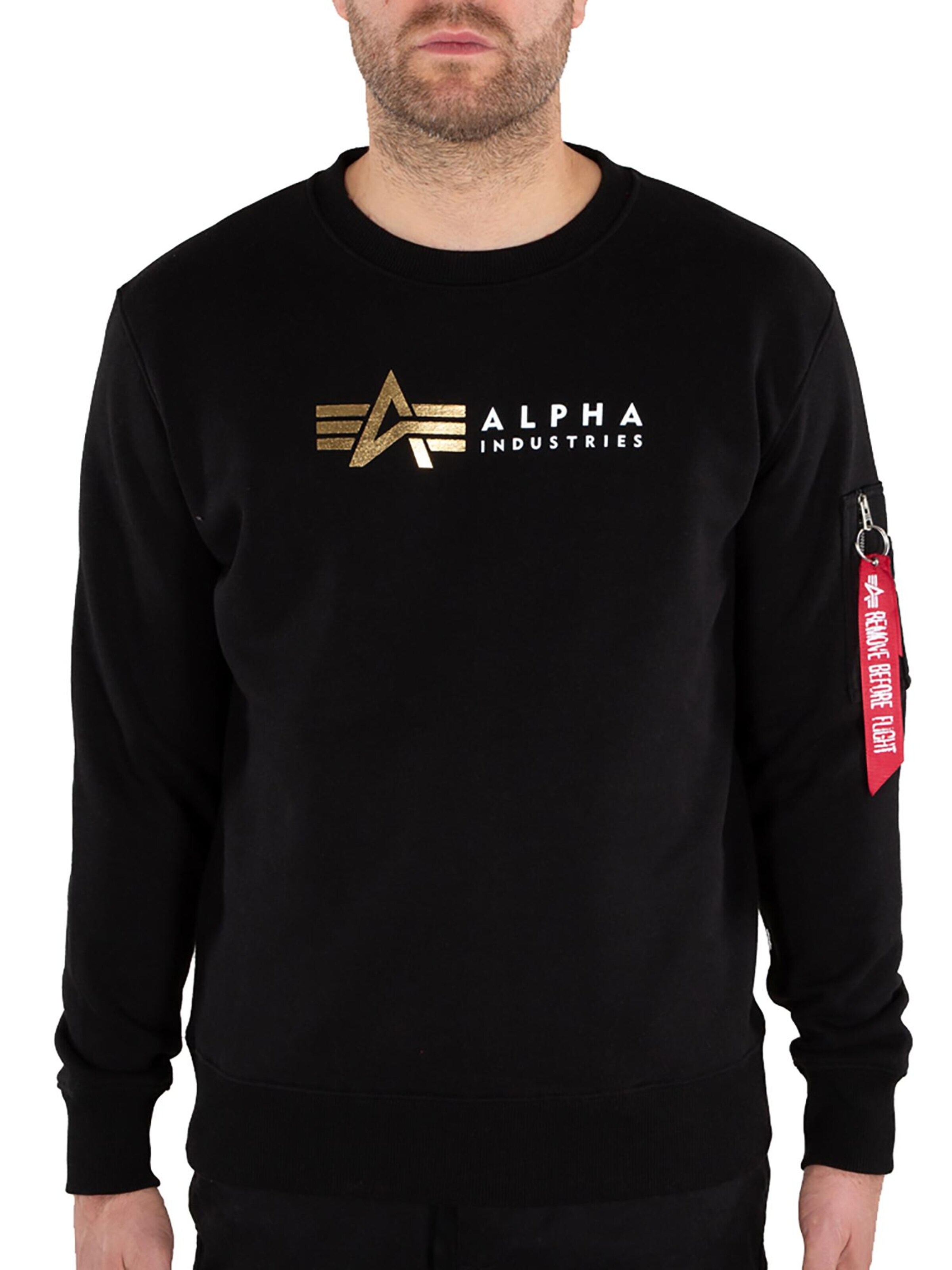ALPHA INDUSTRIES Sweatshirt‌‌‌‌‌‌‌‌ in Schwarz: Vorderseite