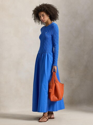 Rochie de la Polo Ralph Lauren pe albastru: față