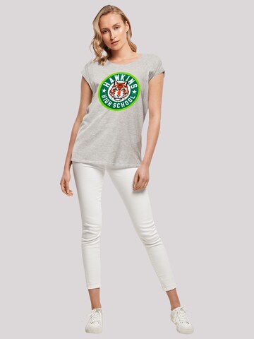 F4NT4STIC Shirt 'Stranger Things Hawkins Tiger Circle Netflix TV Series' in Grijs