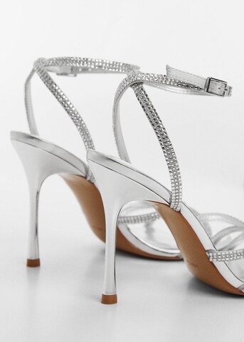 MANGO Strap Sandals 'Fefa' in Silver