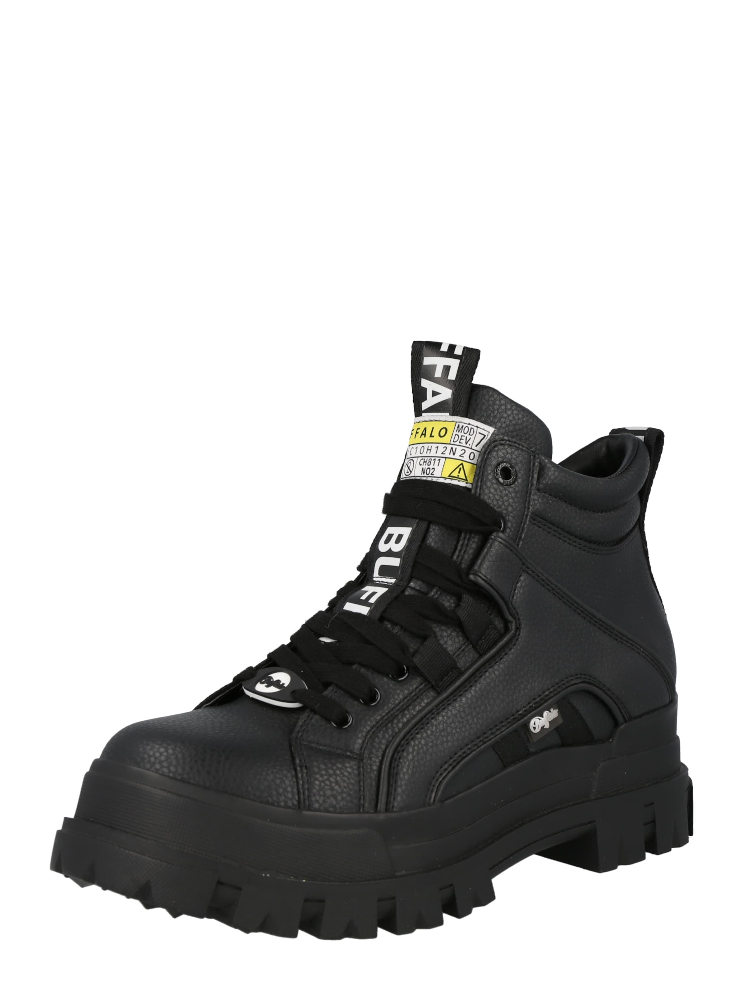 BUFFALO Μπότες με κορδόνια 'Aspha' σε μαύρο: μπροστά