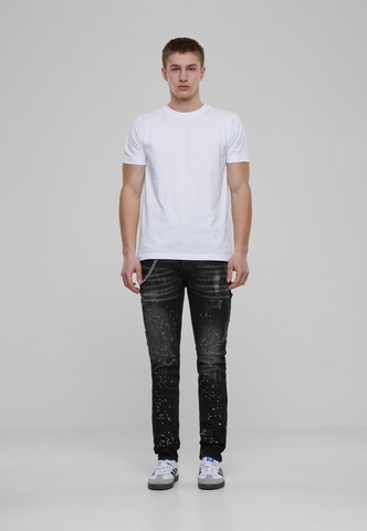 2Y Premium Tapered Jeans in Schwarz