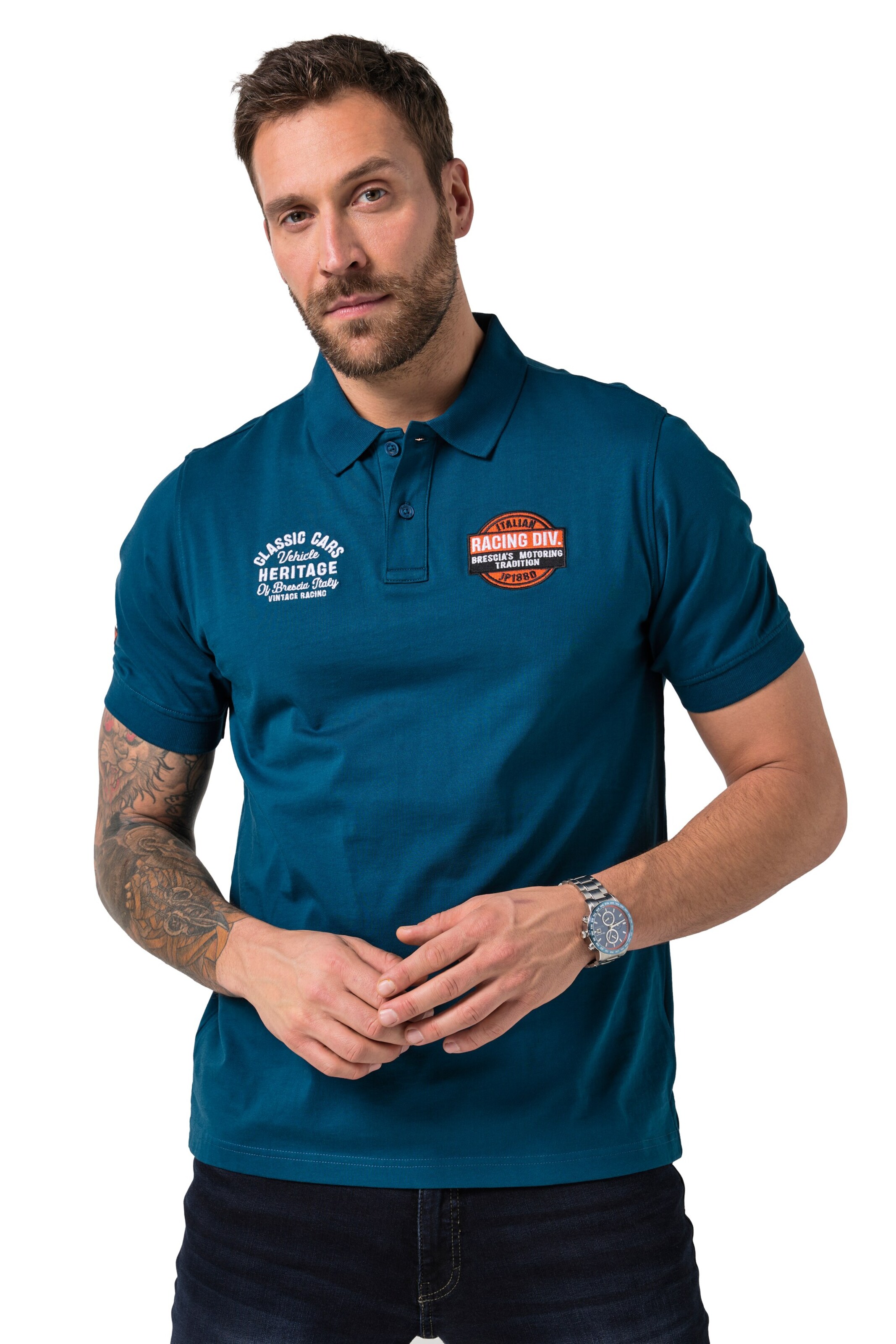 JP1880 Shirt in Blauw: voorkant