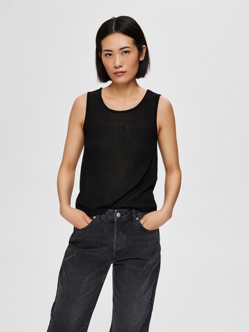 SELECTED FEMME Knitted Top in Black: front
