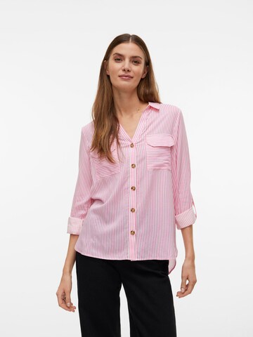 VERO MODA Blouse 'Bumpy' in Roze: voorkant